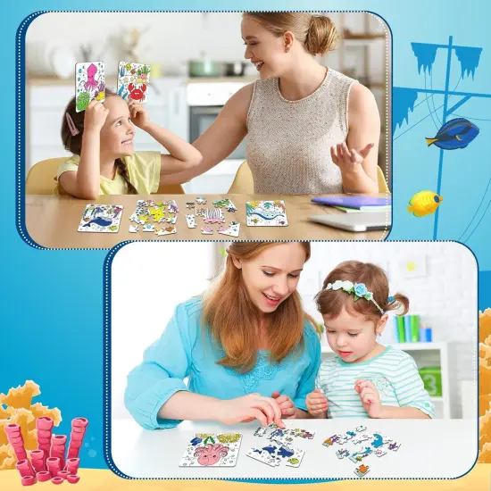 24 Pack Under The Sea Color Your Own Jigsaw Puzzles for Kids Ages 3-5, 4-6, 6-8, Coloring Crafts DIY Paper Puzzles Party Favors Gifts {4}