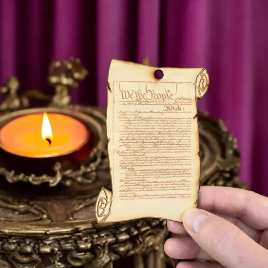 Scroll We The People - Ornament Raw Wood {2}