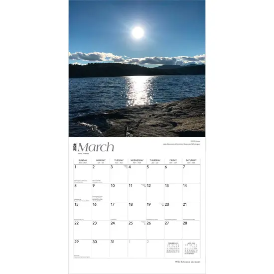 Vermont Wild & Scenic | 2026 12 x 24 Inch (Hanging) Monthly Square Wall Calendar | Plastic-Free {3}