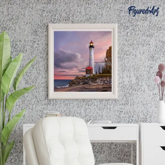 Figured'Art Paint by Numbers Kit for Adults Sea Lighthouse 16"x20" - Craft Art Painting DIY Kit Rolled Canvas without frame {4}