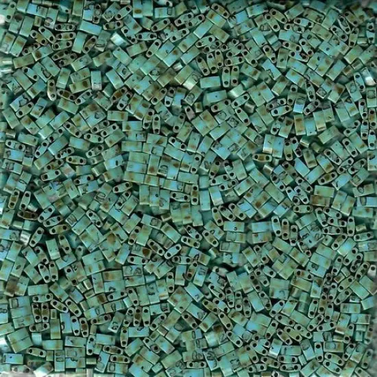 Miyuki Half Tila Bead, HTL-4514, Opaque Turquoise Blue Picasso {1}