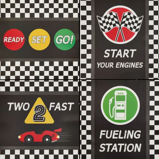 51 Piece Two Fast Car Themed Birthday Decorations, Party Supplies Including Banner, Cake Toppers, Balloons, Centerpieces, and Wall Signs Multicolor {7}