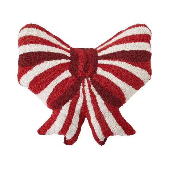 RED & WHITE STRIPED BOW HOOK PILLOW {1}