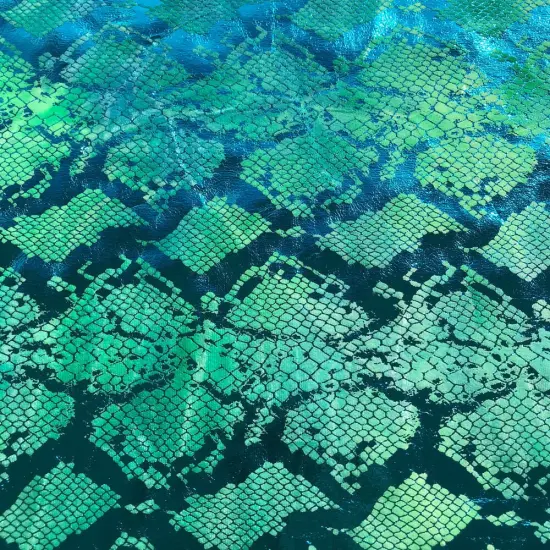 1 Yard 36" x 58/60" Jungle Cobra Foil Printed Stretch Velvet Fabric Lime {1}