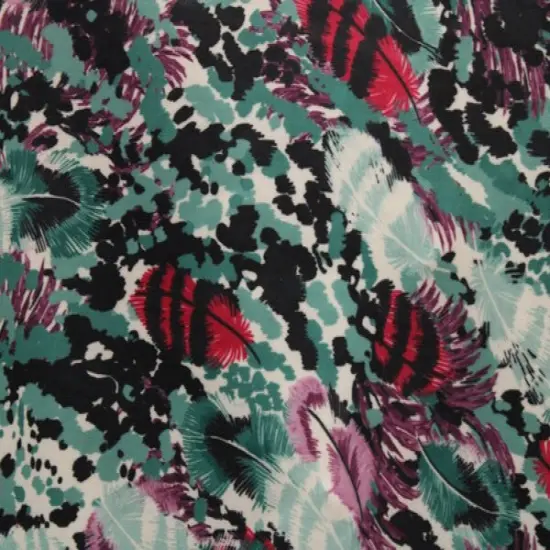 1 Yard Feather Print Spandex Fabric Four Way Stretch Activewear Swimwear Costume Leggings Material 58/60 Inch Width {1}