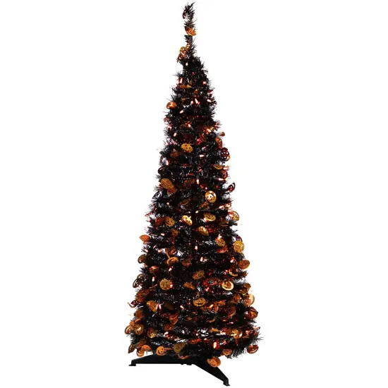 Northlight Pre-Lit Pop Up Artificial Jack O' Lantern Halloween Tree - 4' - Orange Lights {3}