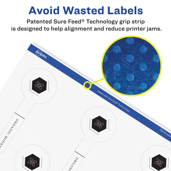 Avery Glossy Clear Lollipop Labels with Sure Feed, 1.5" x 4" {4}