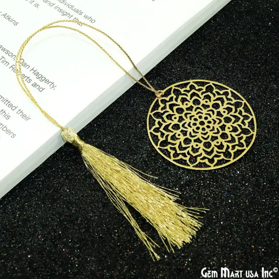Metal Round Dream Catcher Bookmark With Tassel. Gold Bookmark, Reader Gift, Handmade Bookmark, Page Marker, Aesthetic Gift. 53mm {4}