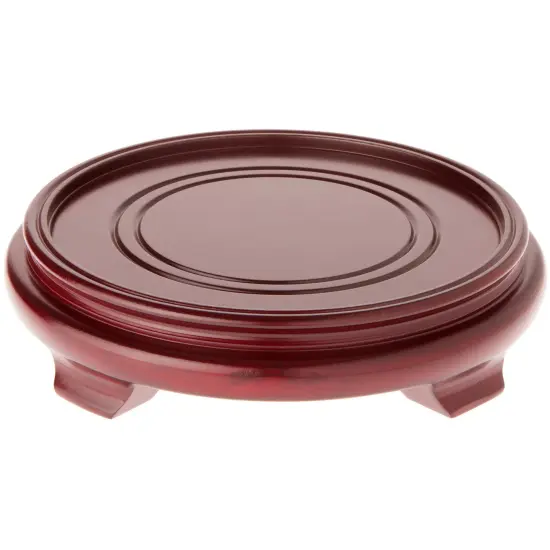 Plymor Red Round Wood Veneer Footed Display Base, 10.75" W x 10.75" D x 2.25" H (9" Display Diameter) {1}