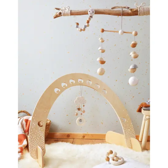 HABA Dangling Figure Dots - Natural Wooden Cloud with Dangling Wooden Grasping Ring Multicolor {4}