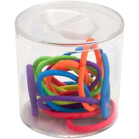 Pioneer Plastics 116C Clear Cylinder Plastic Container with Pinch Style Lid, 3.375" W x 3.125" H {5}