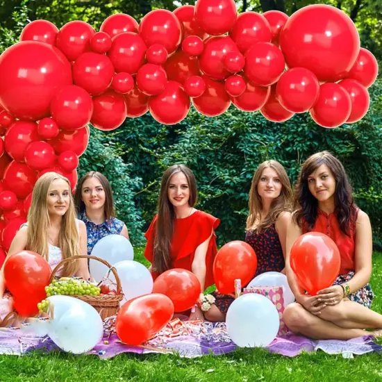 Red Balloon Arch Kit, Thickened 100Pcs Red Balloons Different Sizes 18/12/5 Inch for Birthday Party Graduation Bachelorette {5}