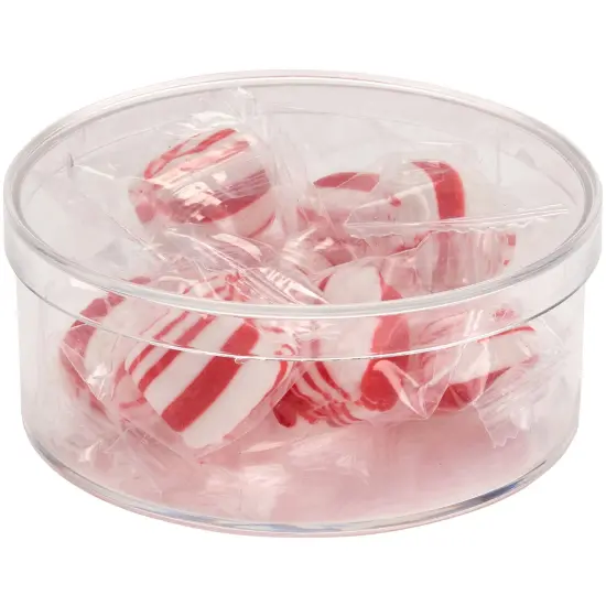 Pioneer Plastics 015C Clear Small Round Plastic Container, 3.3125" W x 1.3125" H {4}