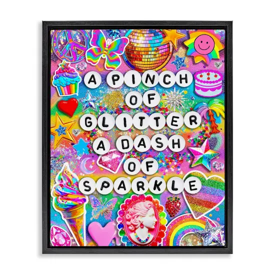 Stupell Industries Pinch Of Glitter & Sparkle Floating Frame Design by Jess Stempel {7}