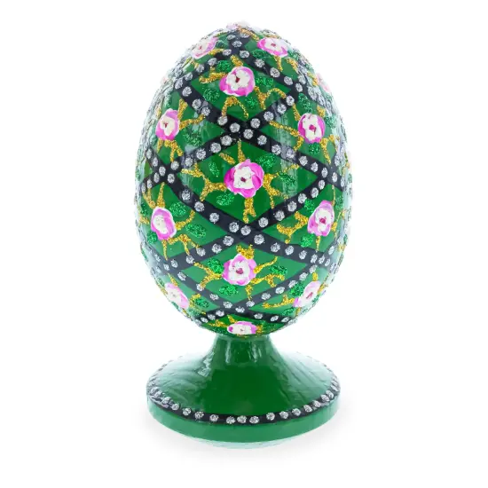 1907 Rose Trellis Royal Wooden Egg {1}