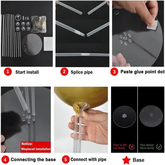 4 White Gold Party Decorations Balloon Stand Centerpiece Table Decorations for Birthday Graduation Wedding Anniversary Engagement Bridal Shower New Years 2025 {2}