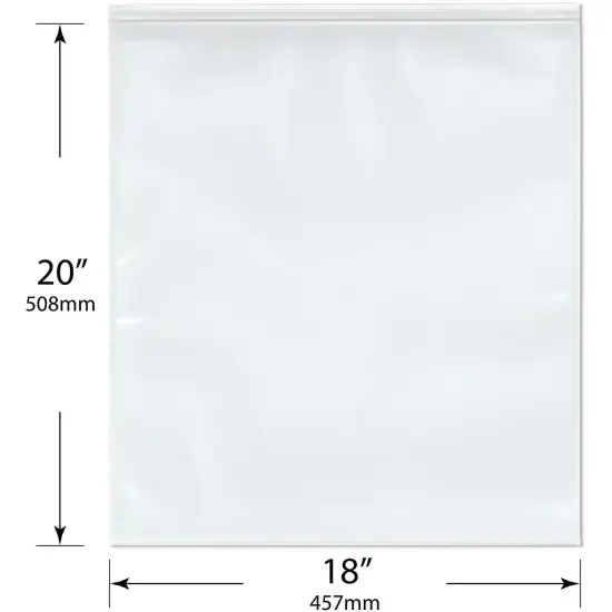 Plymor 18" x 20" (Pack of 50), 6 Mil Industrial Duty Zipper Reclosable Plastic Bags {3}