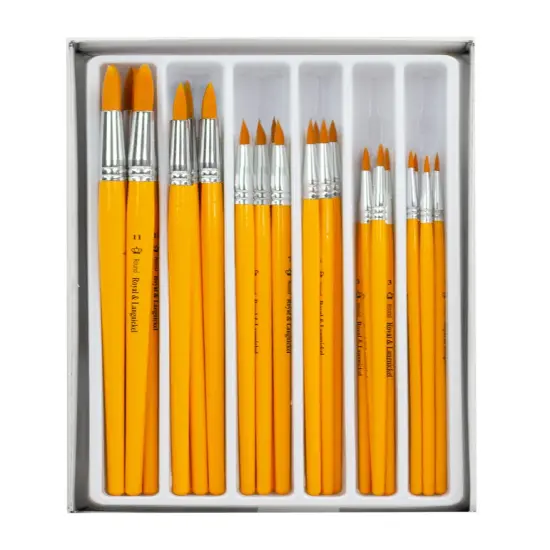 RCVP-117 | Gold Taklon Standard Handle 30pc Round Brush Value Set {2}