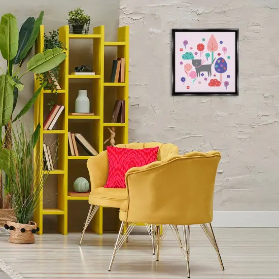 Stupell Industries Pastel Whimsical Cat & Trees Floating Frame Design by Sazerelli Designs {2}