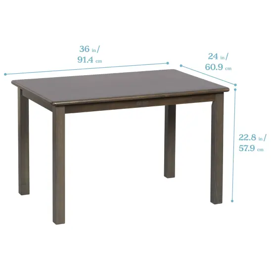 24in x 36in Rectangular Hardwood Table with 22in Legs, Kids Furniture Grey Wash {2}