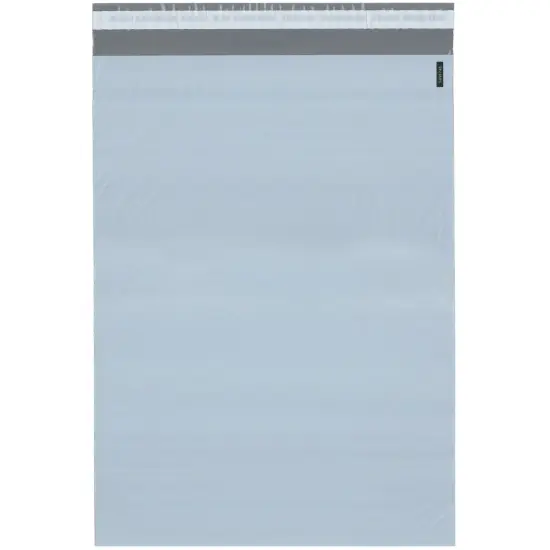 Plymor Poly Mailer 2.25 Mil White / Gray Bag with Permanent Adhesive Closure and Perforated Tear Strip {1}