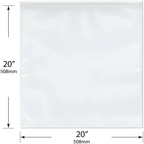 Plymor 20" x 20" (Pack of 50), 6 Mil Industrial Duty Zipper Reclosable Plastic Bags {3}