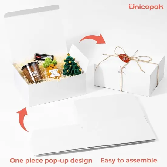 10x8x4 Gift Boxes 14 Pack White Gift Boxes with Lids for Presents Large Cardboard Paper Gift Boxes Bulk for Birthday Wedding Bridesmaid Proposal Valentines Christmas {4}