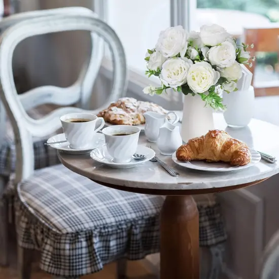 2PCS Faux Peonies in Ceramics Vase Artificial Flowers Bulk Silk Fake Bouquet Floral Arrangements Centerpieces Decor {4}