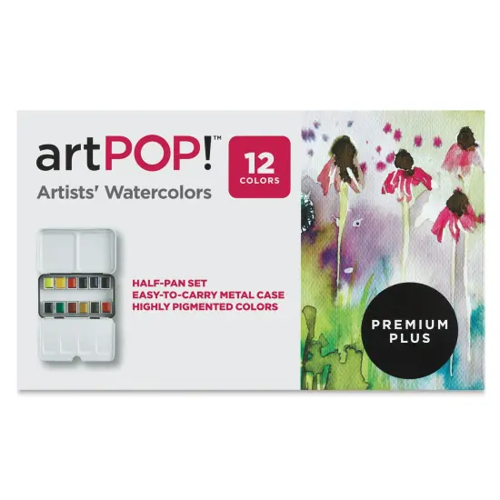 artPOP! Watercolor Half Pan Set, 12 Half Pans, Highly Pigmented, Lightfast, Watercolors for Travel Sketching, Plein Air Studies, Painting Outdoors {3}