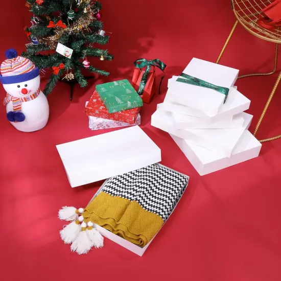 6 Pack 14" Large White Gift Boxes With Lids For Clothes Presents {5}