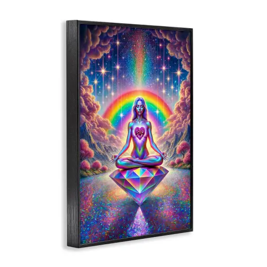 Stupell Industries Spiritual Enlightenment Meditation Framed Giclee Design by Spirit of the Rainbow {3}