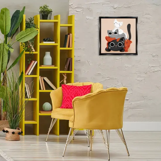Stupell Industries Stacked Cats Pile Floating Frame Design by Sarah Hickman {2}