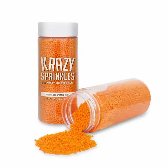 Krazy Sprinkles - Orange Mini Beads (1/2 Cup, 1x Jar) for Cakes, Ice Cream & Cookies {2}