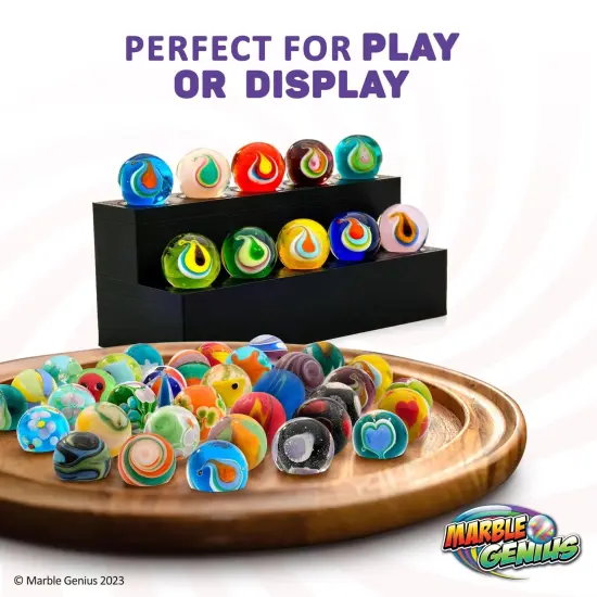 Marble Genius Collectors Marbles, Teardrop, 16mm (⅝ Inch), 10 Handmade Glass Marbles, Gifts for Marble Lovers, Gifts for Kids Ages 3-14 {4}