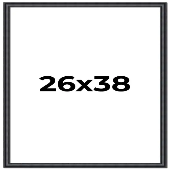 Linear Black Picture Frame - UV Acrylic, Foam Board Backing, Hanging Hardware {1}