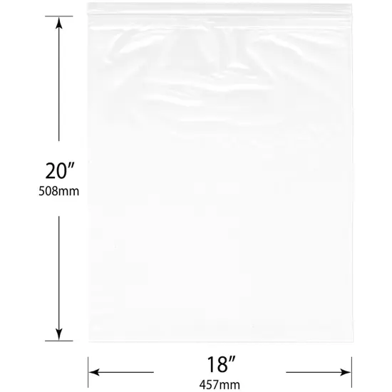 Plymor 18" x 20", 2 Mil Zipper Reclosable Plastic Bags {3}