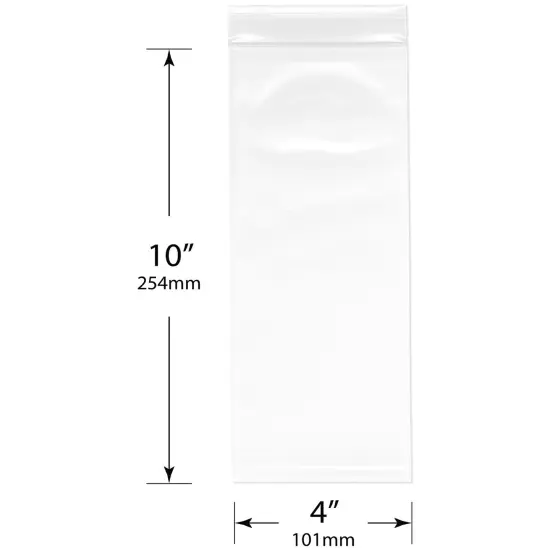 Plymor 4" x 10", 4 Mil Heavy Duty Zipper Reclosable Plastic Bags {3}