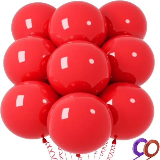 32Pcs Red Big Balloons 18 Inch, Round Large Latex Party Balloons for Birthday Wedding Decorations {1}