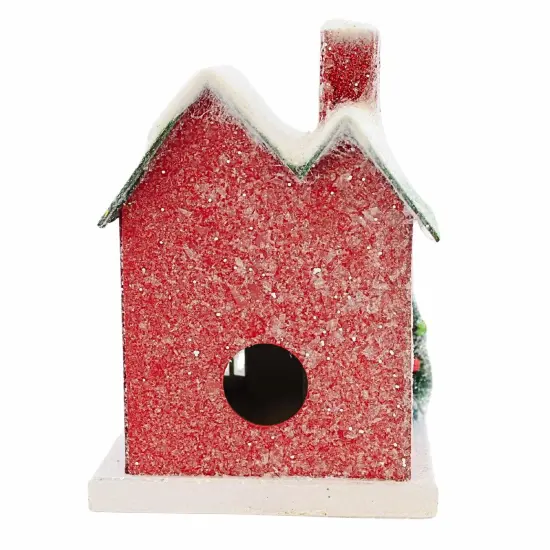 Cody Foster 7.25 In Petite Red House Christmas Putz House , Christmas Decor Putz House Santa {4}