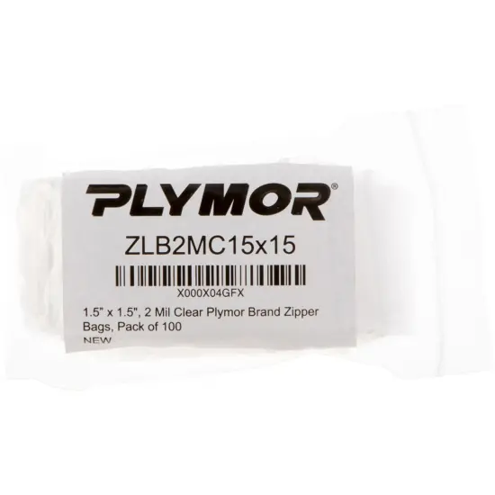 Plymor 1.5" x 1.5", 2 Mil Zipper Reclosable Plastic Bags {4}