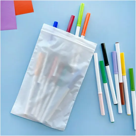 Plymor 6" x 9", White 2 Mil Zipper Reclosable Plastic Bags {4}