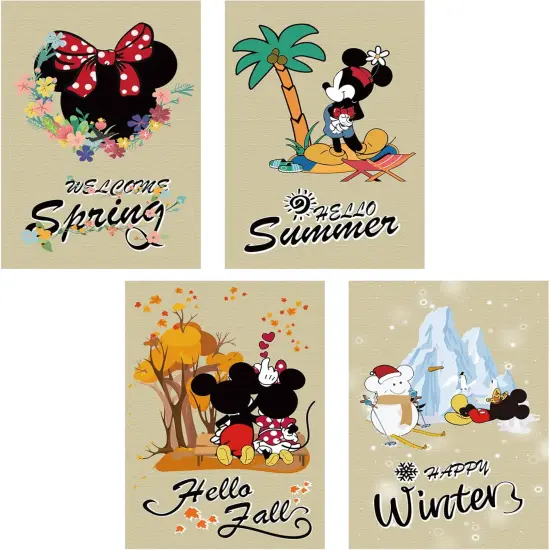 4 Packs Cute Mouse Seasonal Garden Flag Set, Double Sided Cartoon Mouse Yard Flags 12x18 Inch Burlap Outdoor House Flag Holiday Decorations for Summer Halloween Christmas Housewarming Gift {2}