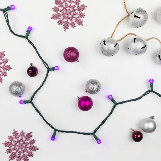 Northlight LED G12 Berry Faceted Christmas Lights - Purple - 15.9' Green Wire - 50ct {1}