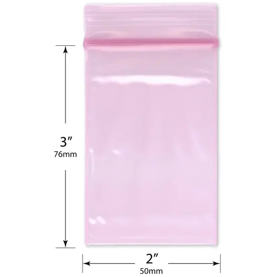 Plymor 2" x 3" (Pack of 100), 4 Mil Heavy Duty Anti-Static Zipper Reclosable Plastic Bags {3}