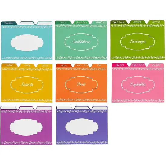 Recipe Card Dividers 4 x 6 Inches (Set of 24) Multicolor {1}