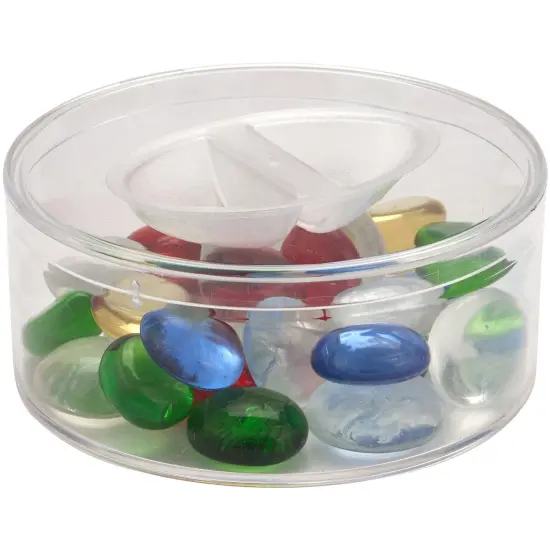 Pioneer Plastics 016C Clear Small Round Plastic Container with Pinch Style Lid, 3.3125" W x 1.3125" H {3}