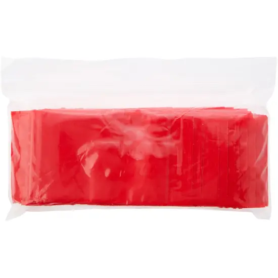Plymor 2" x 3", Red 2 Mil Zipper Reclosable Plastic Bags {5}