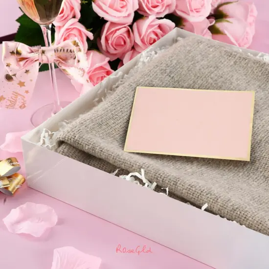 6 Extra Large Gift Boxes with Lids 17x11x2.5 Inches, Gift Boxes for Clothes, Apparel Gift Boxes, Clothing Gift Boxes, Rose Gold Gift Wrap Boxes (Glossy Rose Gold with Grain Texture) {4}