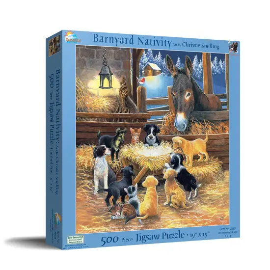 Sunsout Barnyard Nativity 500 pc Christmas Jigsaw Puzzle 39535 {3}