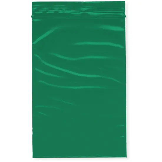 Plymor 4" x 6", Green 2 Mil Zipper Reclosable Plastic Bags {1}